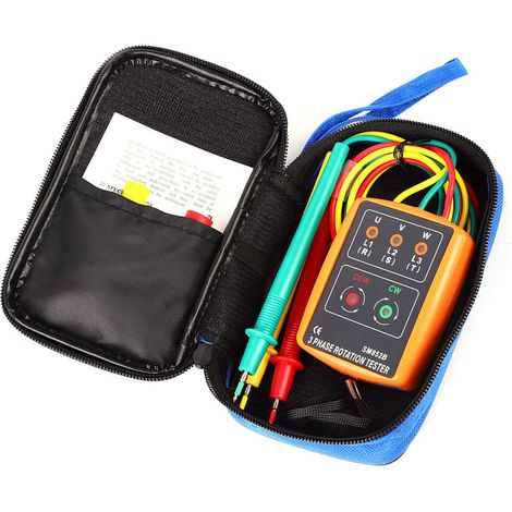 Testeur de Séquence de Phase SM852B - Indicateur de Rotation Triphasé 60V-600V AC (1/5)