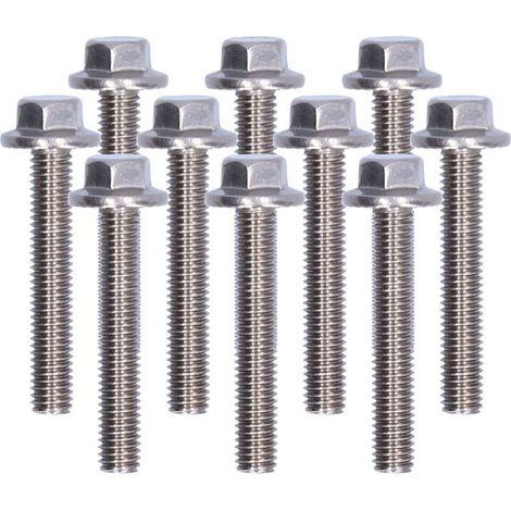 10 vis hexagonales bride inox M5x30 - Boulon polyvalent pour fixation industrielle (1/5)