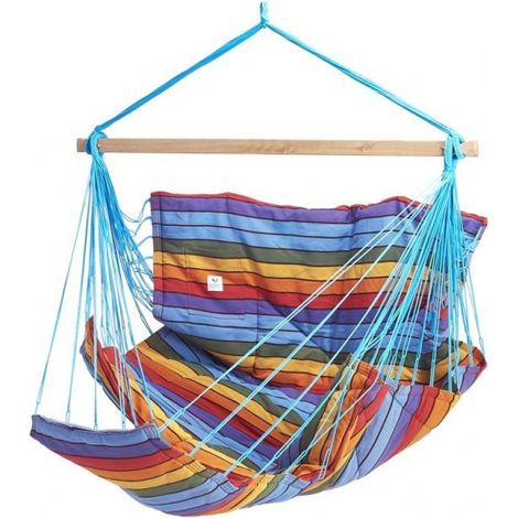 Chaise hamac à pendre molletonnée 130x225cm coloris Multicolore - KONFORT