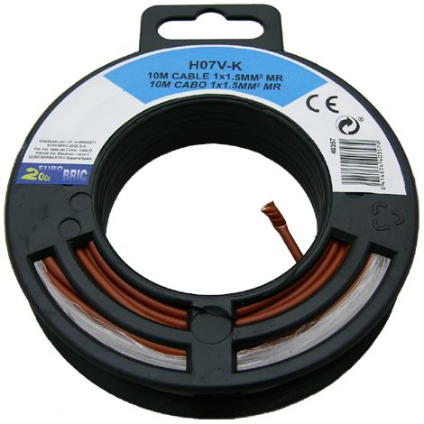 10m cable unipolar H07V-K 1,5mm2 marron