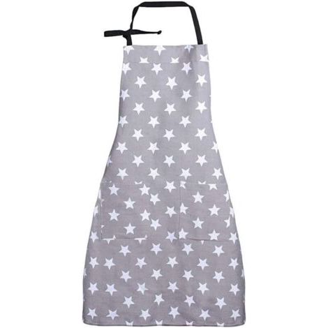 Küchenschürze (Grau), Damenschürze, verstellbare Baumwoll-Leinen-Schürze für Zuhause, Restaurants und Grillabende. (1/4)