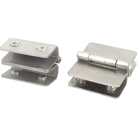 Glass Door Hinge Glass Showcase Glass Clip Cupboard Clip for Glass 6-8 mm Thickness Double Action 180 Degrees