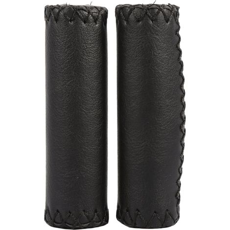Poignées de Guidon de vélo, guidons de vélo en Cuir Vintage, 1 Paire, poignées de Guidon de vélo en Cuir Artificiel rétro - noir-Fei Yu (1/5)