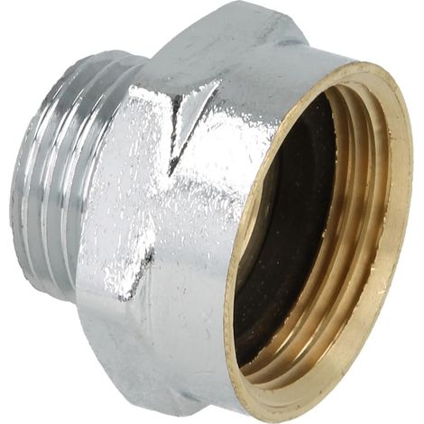 Rallonge de réduction FF/FM 3/4'' x 1/2'' hexagonal laiton chromé