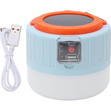 Lampe de Camping LED Solaire Multifonction, pour Tente, Marché Nocturne, Urgence - Couleur Orange et Bleu (1/5)