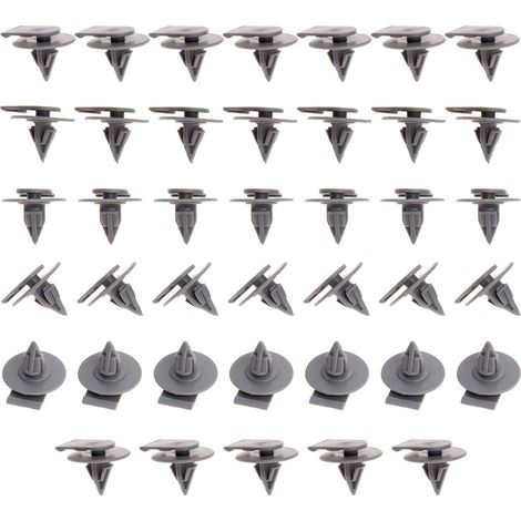 Lot de 40 clips de fixation pour arche de roue, goupille de retenue de voiture compatible avec R50 R52 R53 R55 R56 extérieur en plastique gris (1/5)