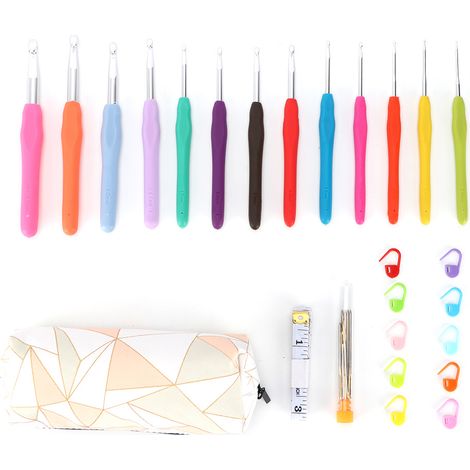 Kit Crochet Crochets Doux avec Ruban de Boucle Lot Outils Tricot DIY Fait Main