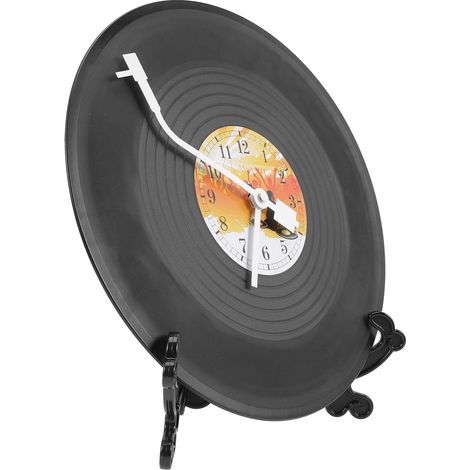 Horloge Silencieuse Design Rétro en Plastique Vintage de Disque Vinyle Décoration Pratique et Fonctionnement Précis pour Maison ou Bureau (1/5)