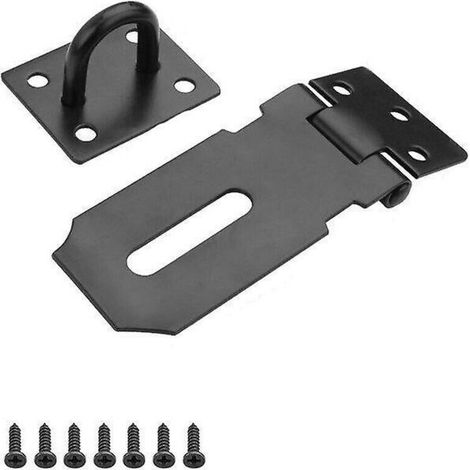 3 pouces Loquet et targette Serrure de porte Cadenas Moraillon Fermoir Loquet de porte avec vis pour porte, meuble, armoire, tiroir, placard et jardin,finition noire mate (1/4)