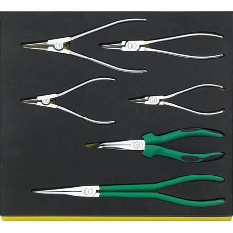 TCS 6534-6545/6 Jeu de pinces en plateau TCS 3-teilig, 1070 g