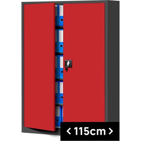 Classeur de bureau en métal JAN II, 1150 x 1850 x 400 mm, rouge anthracite (1/2)