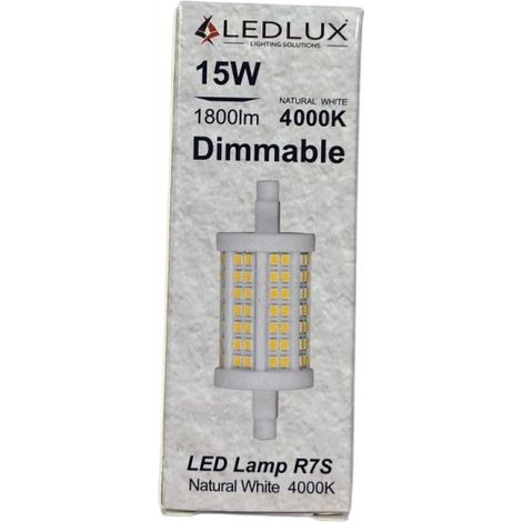 Lampadina Led R7S 78mm SMD 220V 15W 140LM/W Bianco Neutro 4000K 80 360° Triac Dimmer IP20 2100 Lumen