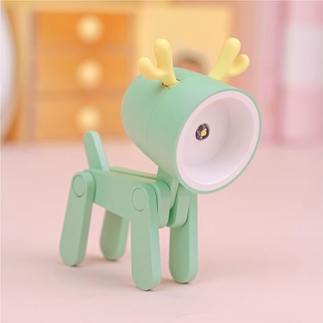 Lampe de table LED animalière et adaptable avec support téléphone pour chambre - Matériel plastique vert 3x6x8cm, 0.06W (1/5)