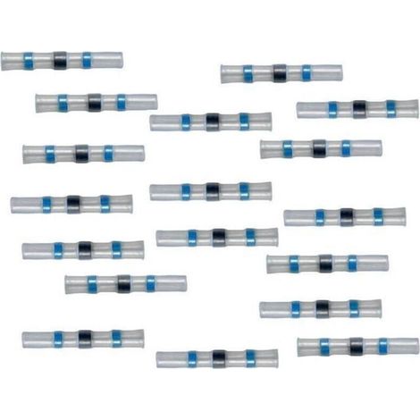 Manchons prolongateurs thermorétractables bleus – Lot de 40 – Soudure intégrée et résine d'étanchéité – Pour fils de 1.5 à 2.5 mm²