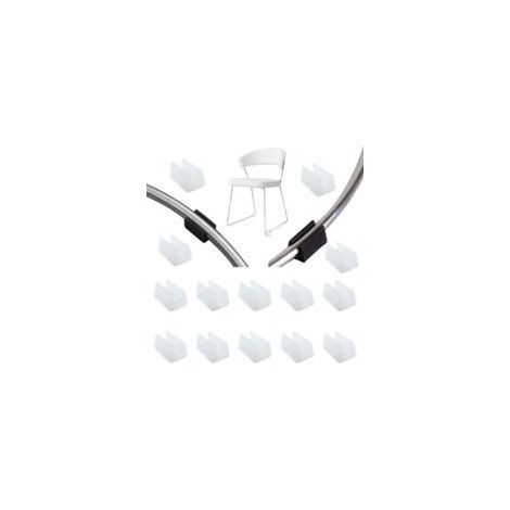 32 piezas (10 mm, blancas) tapas para patas de sillas, tapas para extremos de tuberías, protectores de suelo, muebles, tapas de plástico en forma de U, tapas para patas de sillas, abrazaderas de silic (1/4)