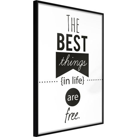 Affiche Murale Encadrée "The Best Things " 40 x 60 cm Noir