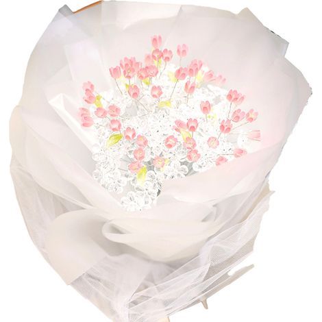 Bouquet lumineux de tulipes artificielles avec bande LED - DIY créatif pour décoration - Cadeau pour femme, petite amie ou maman - 20 fleurs (1/5)