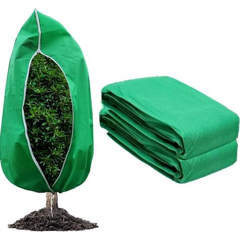 Voile d'Hivernage 100x120cm 2 Pièces Housses de Protection Contre Le Gel - Tissu Non Tissé Résistant au Vent pour Plantes en Pot Extérieur,Couverture Végétale Protection pour Plantes (1/4)