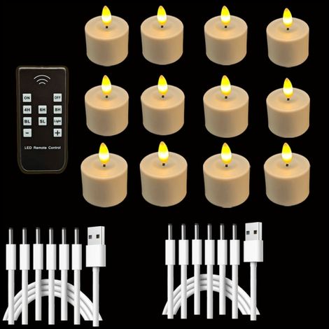 12er-Pack – Wiederaufladbare LED-Lampen mit Fernbedienung und Timer