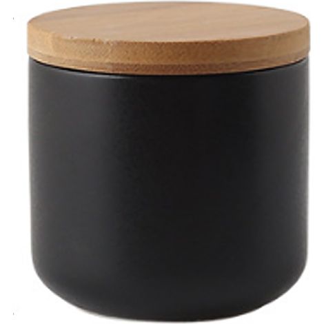 Pot En Céramique - Couvercle En Bois - Étanche - Pour Thé Café Sucre Légumineuses 260 ml (1/5)