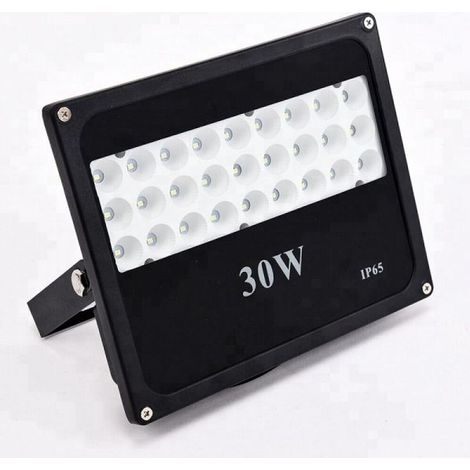 Faro faretto led da esterno proiettore 30W con staffa luce bianca 6000K IP65