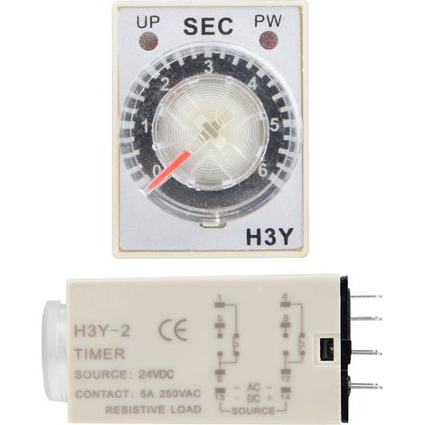 Relais temporisé 24 V CC, minuterie H3Y-2, interrupteur de commande de temps 6S (1/5)