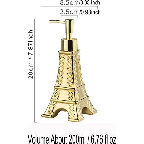 Distributeur De Lotion - Céramique - Pour Salle De Bain Cuisine Bureau - 9 X 9 X 20 Cm - 1 Pièce (1/5)