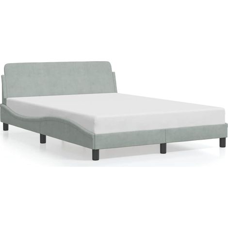 Maison Exclusive - Cadre de lit Dover gris clair 120x200 cm velours (1/5)