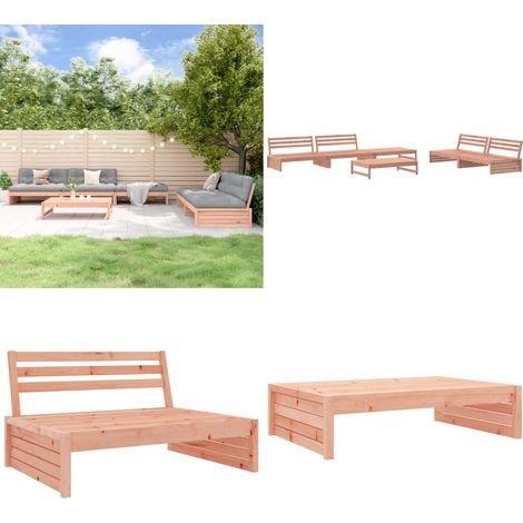 6-tlg. Garten-Lounge-Set Massivholz Douglasie - Gartensessel - Loungemöbel - Gartenmöbel - Holz Lounge Set - Outdoor Möbel - Home & Living