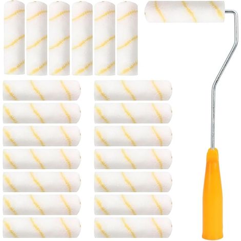 20 Pièces Rouleaux à Peinture 15 cm, Kit de Peinture Murale Faciles à Installer et Remplacer, pour Murs Intérieurs, Plafonds, Réparations, Décoration Maison Bricolage Créations Artistiques. (1/5)