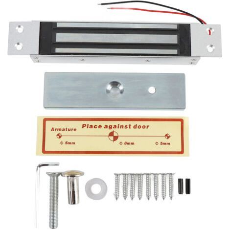 Serrure magnétique électrique à porte unique, Force de maintien de 180KG, Mode DC12V NC, alliage d'aluminium électromagnétique pour le verre, le bois et le métal (1/5)