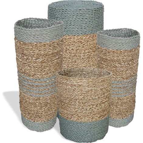 Ensemble jonc de mer et raphia Abu-Abu - 2 vases et 2 bacs- Vendu par 1