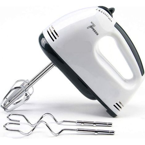 Electric mixer with 2 dough hooks and 2 whisks, 150W, 7 speeds, for whites, cakes and bread, pastries, eggs, whip, cream (1/5)