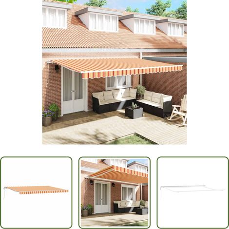 Store extérieur - Auvent rétractable électrique Jaune et Orange 500 × 300 cm (1/5)