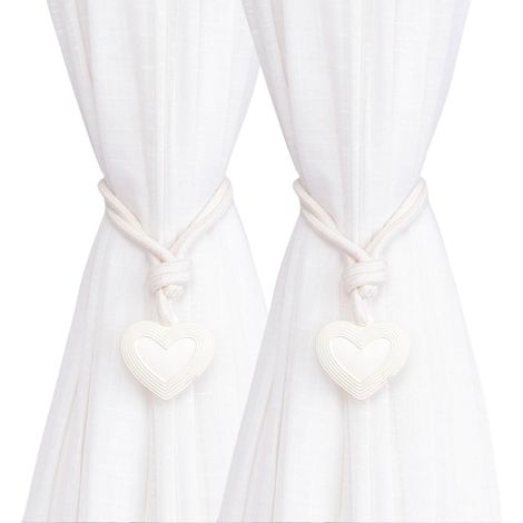 2 embrasses draperie corde tressée main avec accent cœur