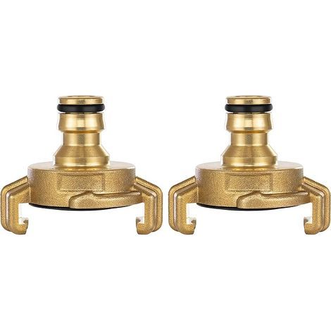 2x Raccord Rapide en Laiton Système Geka avec Connecteur pour Tuyau D’arrosage (compatible avec système Gardena) (1/4)