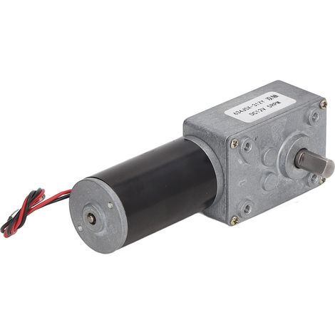 12-V-Gleichstrom-Doppelwellen-Getriebemotor mit Selbsthemmung, Schneckengetriebe-Drehzahlreduzierung, Rechts-/Linkslauf, 5 U/min (1/5)