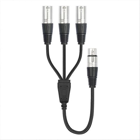 Câble répartiteur XLR femelle 3 broches vers 3 broches mâles en Y, câble répartiteur XLR 3 voies pour microphone de table de mixage (1/5)