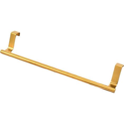 Porte-serviettes de cuisine à suspendre, en acier inoxydable, sans perçage, pour porte d'armoire, convient pour cuisine, salle de bain (or) (1/5)