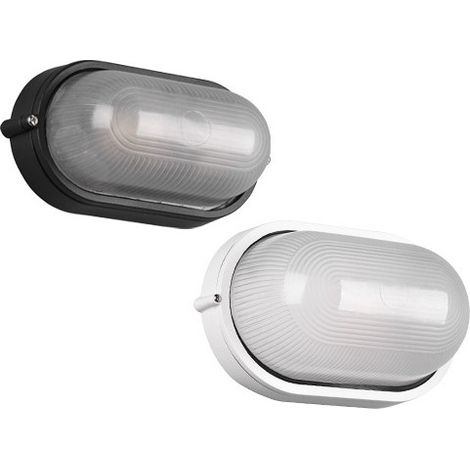 Plafón ovalado Alano de 28 cm negro – Aluminio, rosca E27, IP44 – Trio Lighting