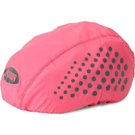 Lot de 2 housses de casque de vélo imperméables et réfléchissantes, avec boucles réglables, protection contre la poussière et la pluie, rose. (1/5)