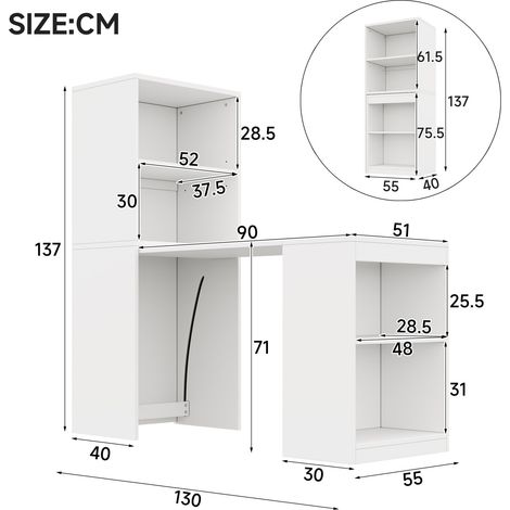Couchtisch aus Stoff in Weiß 130 x 51 x 137 cm HOMAIRE (1/5)