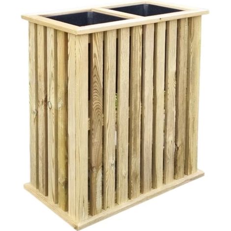 fioriera verticale in legno eurogarden 2 scomparti 62x33x65 cm