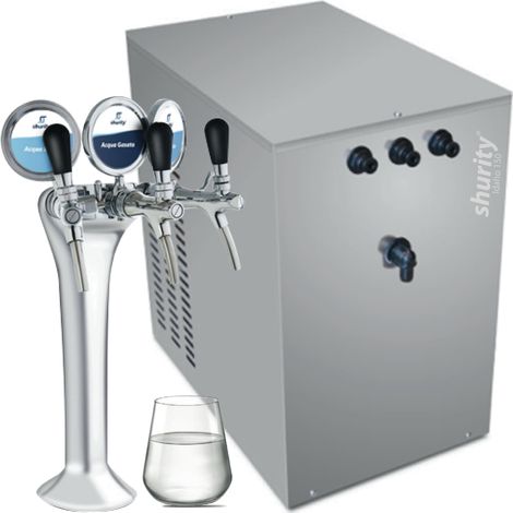 Refrigeratore acqua con Filtrazione 160Lt/h. Sottobanco Shurity Idaho - 3 vie, Liscia, Gassata e Fredda (1/3)