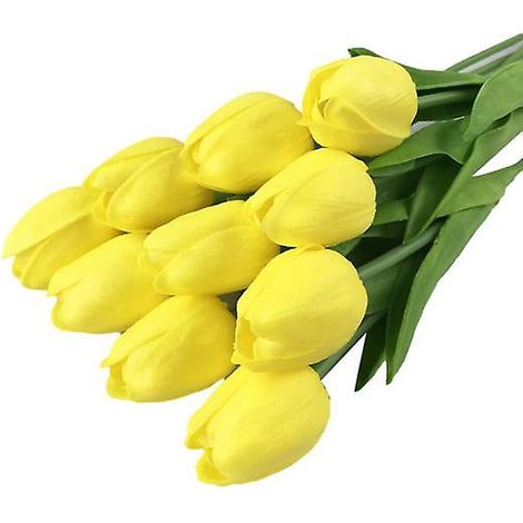 bouquet de tulipes artificielles, composition florale pour la maison, le jardin, un mariage ou un bureaujaune (1/5)
