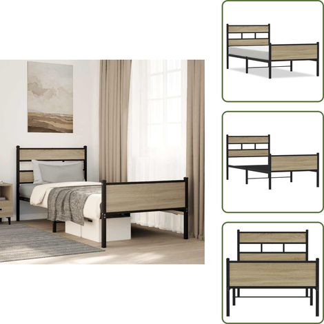 Cadre de lit sans matelas chêne sonoma 80x200 cm - Cadre De Lit - Cadres De Lit - Lit Simple - Lit (1/5)