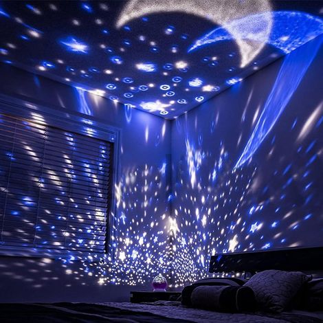 Projecteur de Veilleuse étoilée – Noir 13 X 13 X,5 Cm, Plastique et Métal, Veilleuse LED Romantique pour Enfants, Maison Polyvalente, Fêtes et Salles de Classe, Excellent Cadeau pour les (1/5)