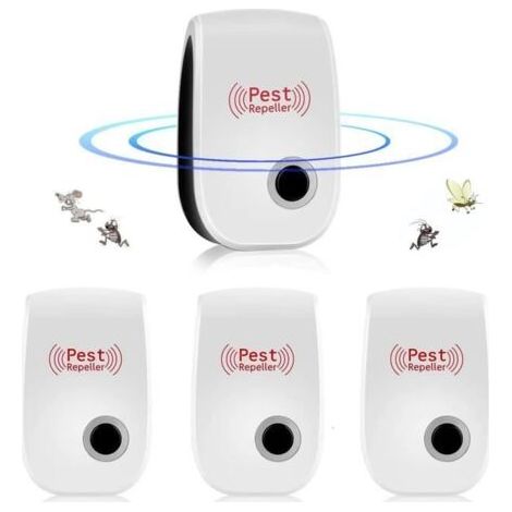 Ultraschall-Mäuseabwehrgerät, Ultraschall-Nager- und Insektenabwehrgerät für Innenräume (Kakerlaken), 4er-Pack (1/5)