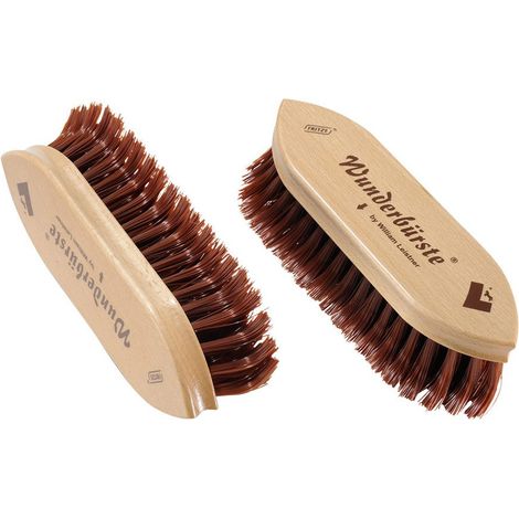 Brosse à sabots en forme de Leistner avec dos en bois et poils naturels