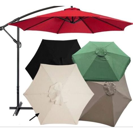 Replacement covers for 3-meter diameter, 6-arm parasol. Replacement parasol for awning only (cream white) (1/4)